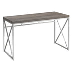 I 7204 Computer Desk - 48"L / Dark Taupe / Chrome Metal - Furniture Depot