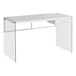 I 7209 Computer Desk - 48"L / Glossy White / Tempered Glass - Furniture Depot