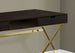 I 7210 Computer Desk - 48"L / Espresso / Gold Metal - Furniture Depot