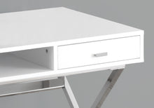 Load image into Gallery viewer, I 7211 Computer Desk - 48&quot;L / Glossy White / Chrome Metal - Furniture Depot (7881130213624)