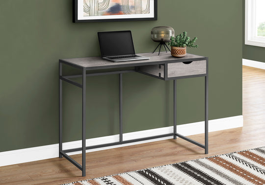 I 7217 Computer Desk - 42"L / Grey / Dark Grey Metal - Furniture Depot (7881130279160)