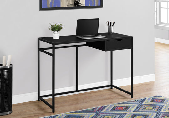 I 7220 Computer Desk - 42"L / Black / Black Metal - Furniture Depot (7881130377464)