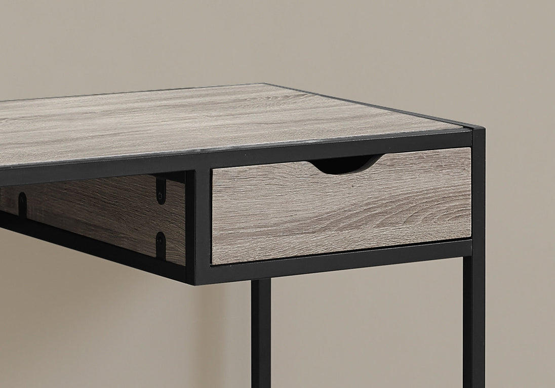 I 7221 Computer Desk - 42"L / Dark Taupe / Black Metal - Furniture Depot (7881130410232)