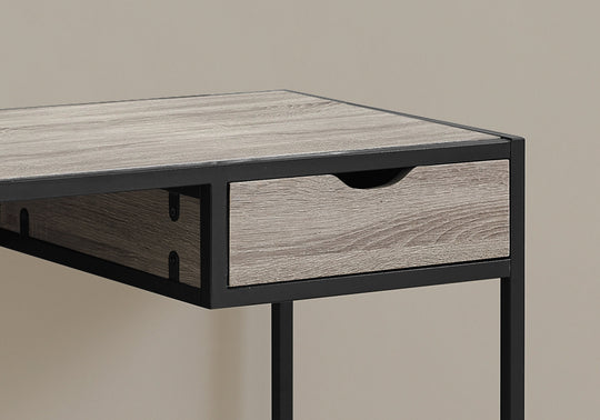 I 7221 Computer Desk - 42"L / Dark Taupe / Black Metal - Furniture Depot (7881130410232)