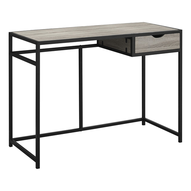 I 7221 Computer Desk - 42"L / Dark Taupe / Black Metal - Furniture Depot (7881130410232)