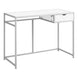 I 7222 Computer Desk - 42"L / White / Silver Metal - Furniture Depot