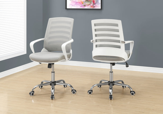 I 7225 Office Chair - White / Grey Mesh / Multi Position - Furniture Depot (7881130508536)