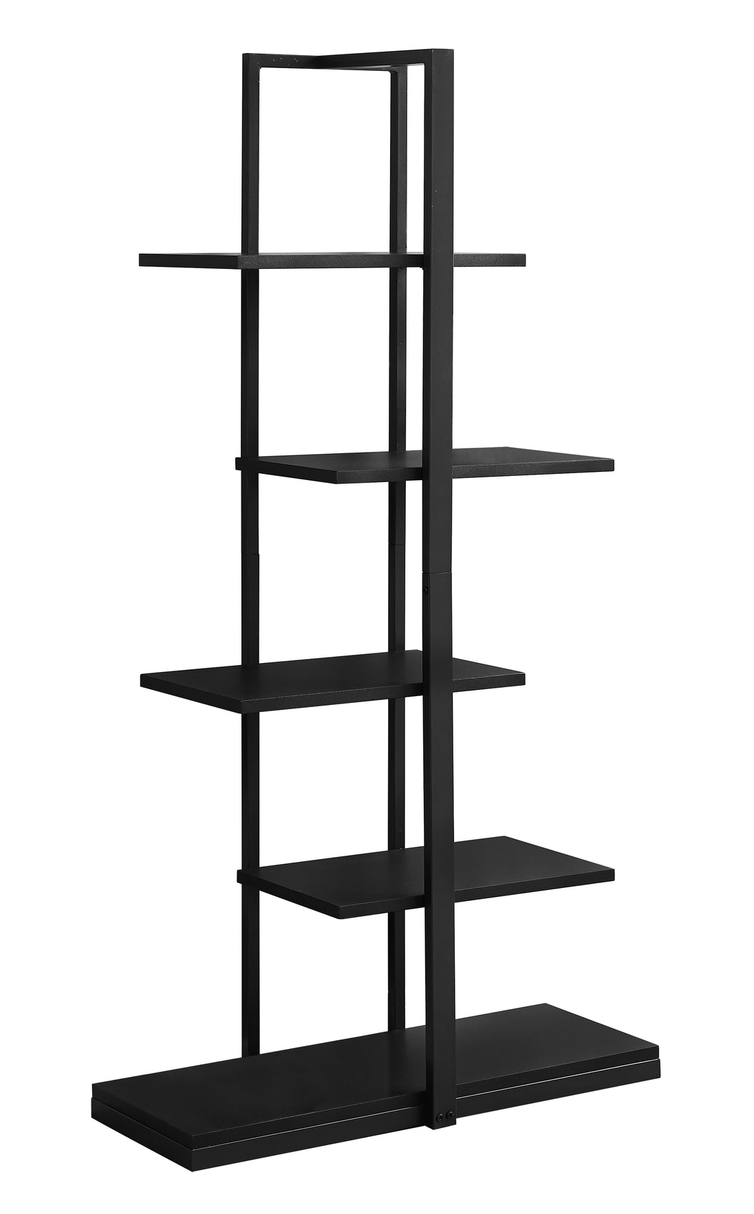 I 7231 Bookcase - 60"H / Black / Black Metal - Furniture Depot (7881130639608)