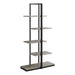 I 7232 Bookcase - 60"H / Dark Taupe / Black Metal - Furniture Depot (7881130705144)