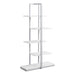 I 7233 Bookcase - 60"H / White / Silver Metal - Furniture Depot