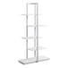 I 7233 Bookcase - 60"H / White / Silver Metal - Furniture Depot