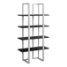 I 7239 Bookcase - 60"H / Espresso / Silver Metal - Furniture Depot (7881130836216)