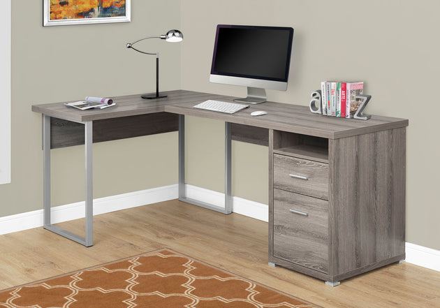 I 7255 Computer Desk - 80"L / Dark Taupe Left Or Right Facing - Furniture Depot