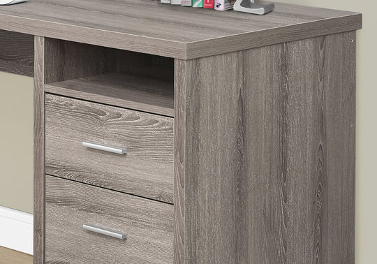 I 7255 Computer Desk - 80"L / Dark Taupe Left Or Right Facing - Furniture Depot