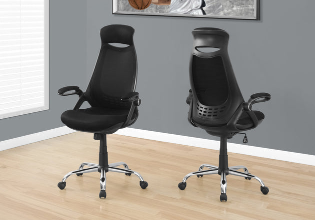 I 7268 Office Chair - Black Mesh / Chrome High-Back Executive - Furniture Depot