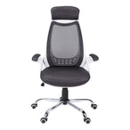 I 7269 Office Chair - White / Grey Mesh / Chrome High-Back Exec - Furniture Depot