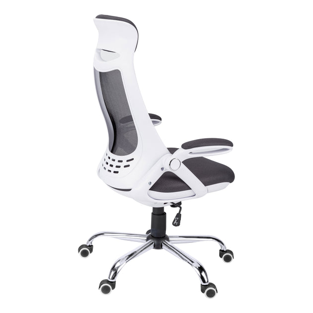 I 7269 Office Chair - White / Grey Mesh / Chrome High-Back Exec - Furniture Depot
