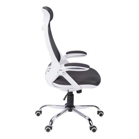 I 7269 Office Chair - White / Grey Mesh / Chrome High-Back Exec - Furniture Depot