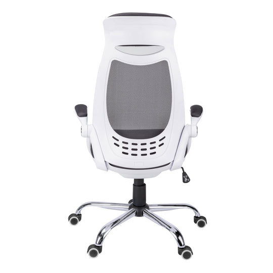 I 7269 Office Chair - White / Grey Mesh / Chrome High-Back Exec - Furniture Depot