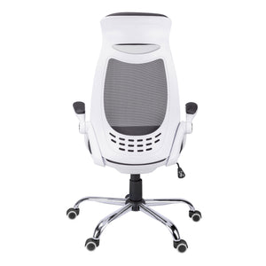 I 7269 Office Chair - White / Grey Mesh / Chrome High-Back Exec - Furniture Depot