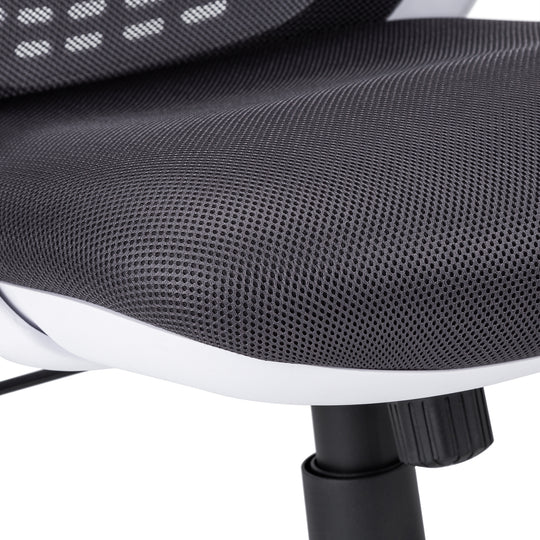 I 7269 Office Chair - White / Grey Mesh / Chrome High-Back Exec - Furniture Depot