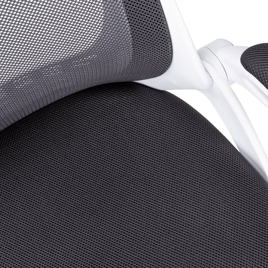 I 7269 Office Chair - White / Grey Mesh / Chrome High-Back Exec - Furniture Depot