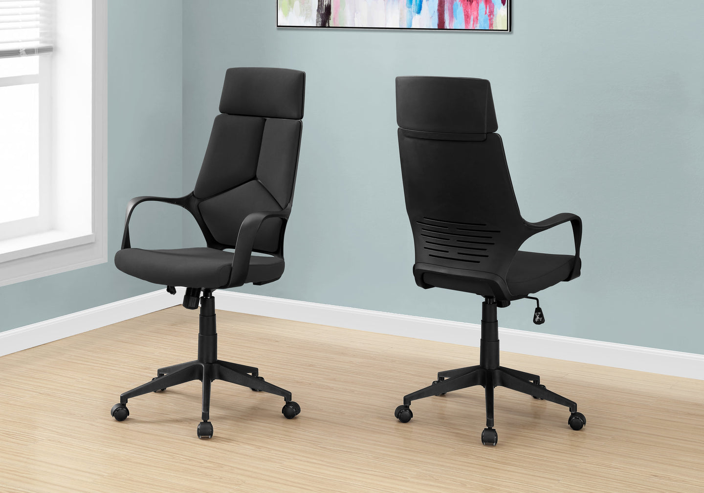 I 7272 Office Chair - Black / Black Fabric / High Back Executive - Furniture Depot (7881131819256)