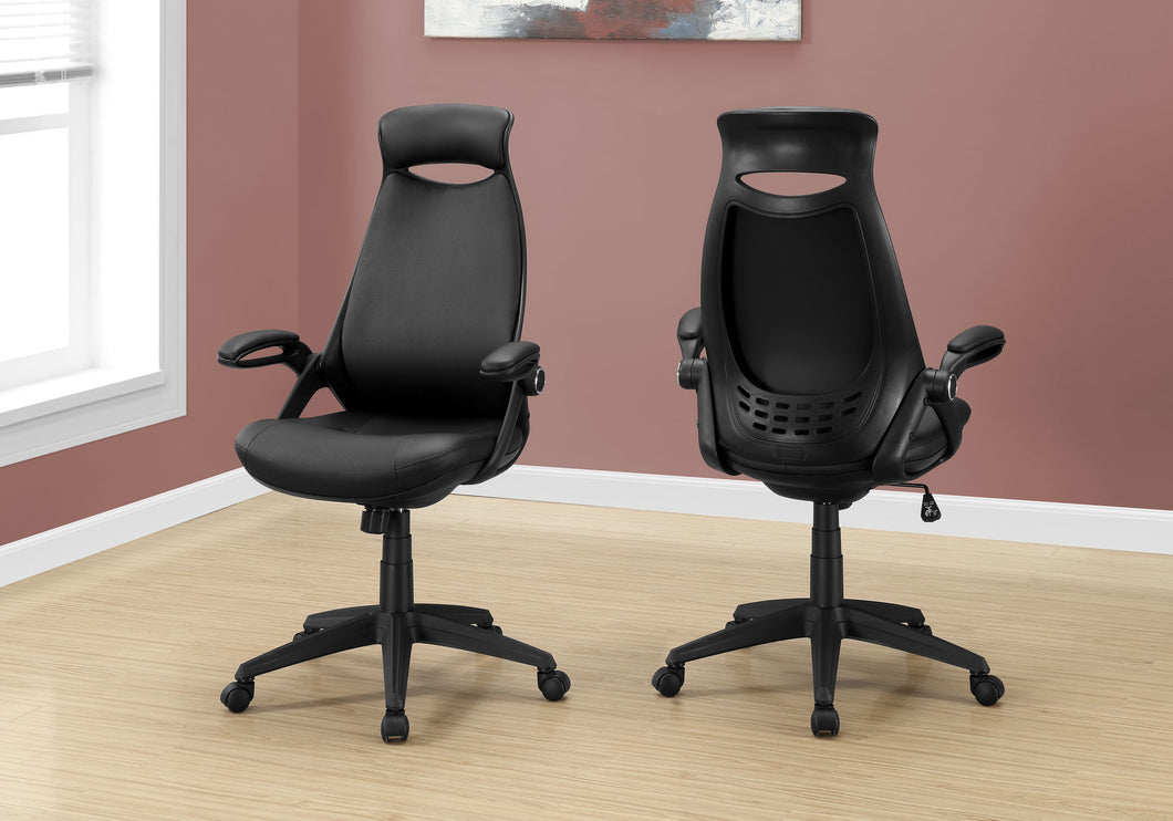I 7276 Office Chair - Black Leather-Look / Multi Position - Furniture Depot