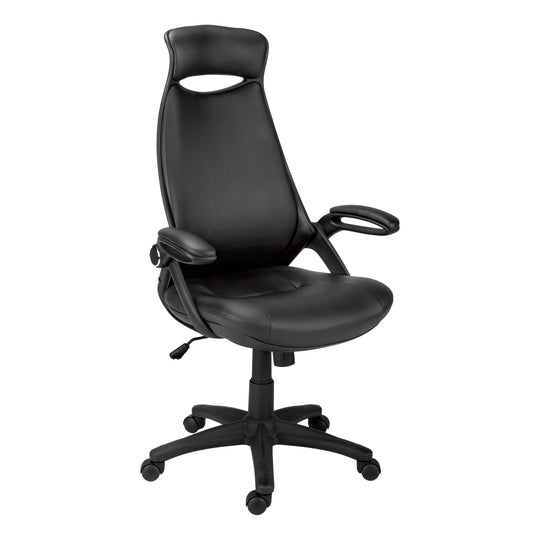 I 7276 Office Chair - Black Leather-Look / Multi Position - Furniture Depot
