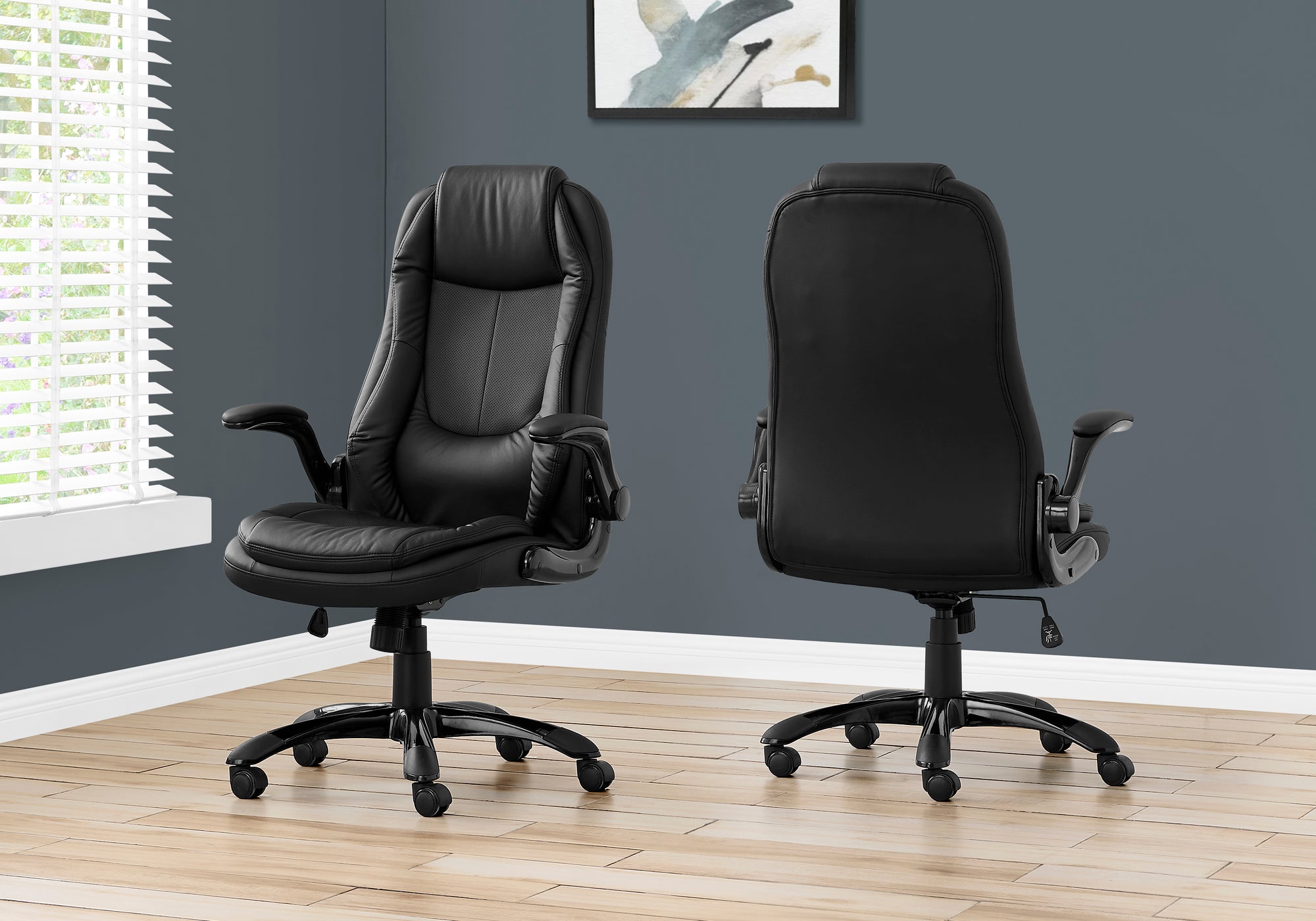 Leather look best sale desk chair