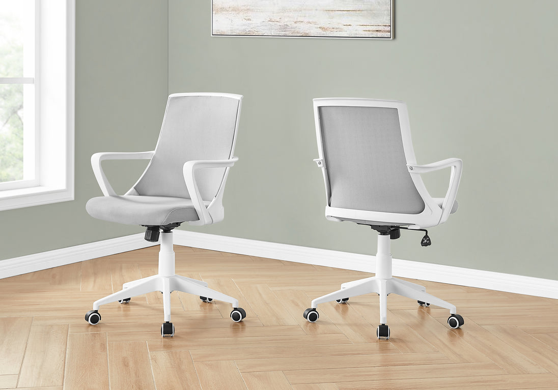 I 7294 Office Chair - White / Grey Mesh / Multi Position - Furniture Depot
