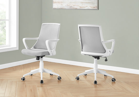 I 7294 Office Chair - White / Grey Mesh / Multi Position - Furniture Depot