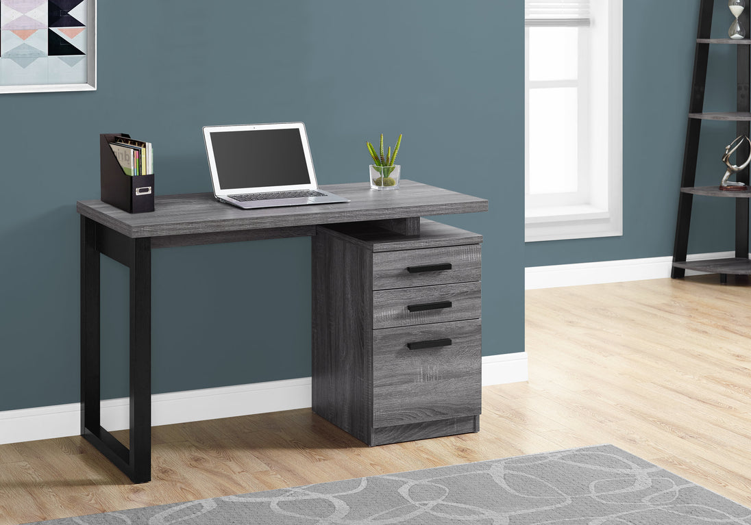 I 7295 Computer Desk - 48"L / Grey-Black Left Or Right Facing - Furniture Depot (7881132146936)