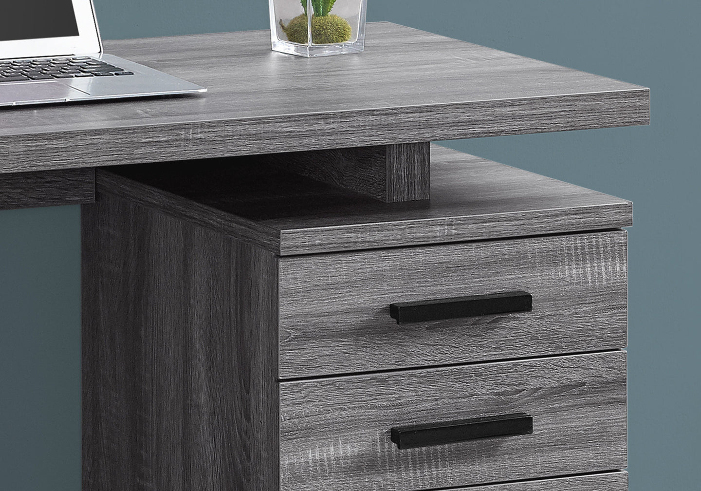 I 7295 Computer Desk - 48"L / Grey-Black Left Or Right Facing - Furniture Depot (7881132146936)