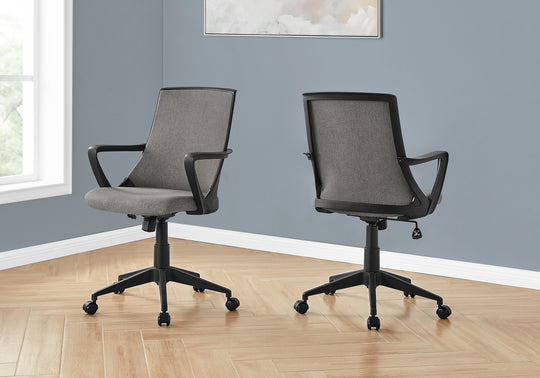 I 7297 Office Chair - Black / Dark Grey Fabric / Multi Position - Furniture Depot (7881132179704)