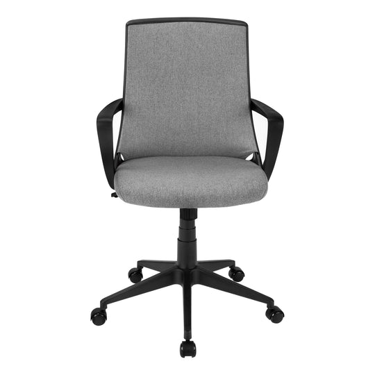 I 7297 Office Chair - Black / Dark Grey Fabric / Multi Position - Furniture Depot (7881132179704)