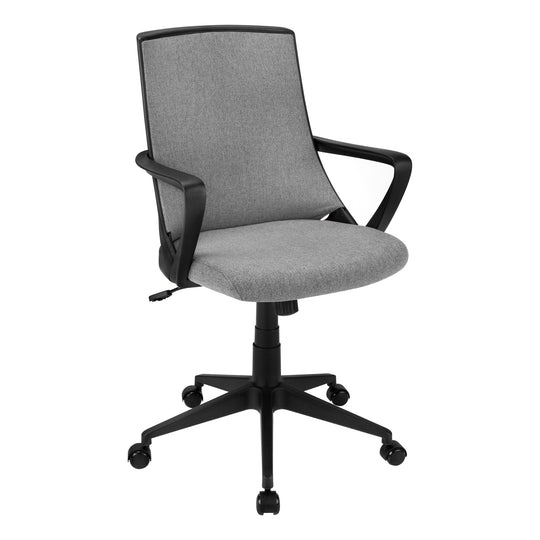 I 7297 Office Chair - Black / Dark Grey Fabric / Multi Position - Furniture Depot (7881132179704)