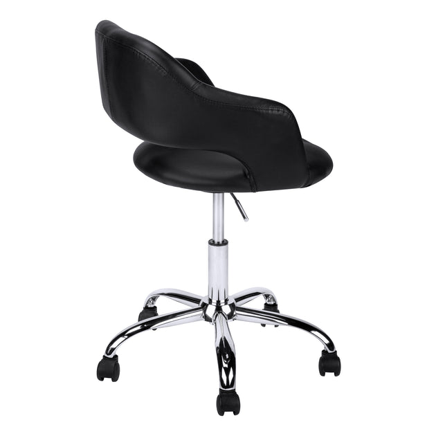 I 7298 Office Chair - Black / Chrome Metal Hydraulic Lift Base - Furniture Depot (7881132212472)