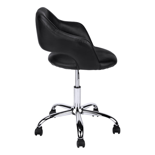 I 7298 Office Chair - Black / Chrome Metal Hydraulic Lift Base - Furniture Depot (7881132212472)