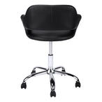 I 7298 Office Chair - Black / Chrome Metal Hydraulic Lift Base - Furniture Depot (7881132212472)