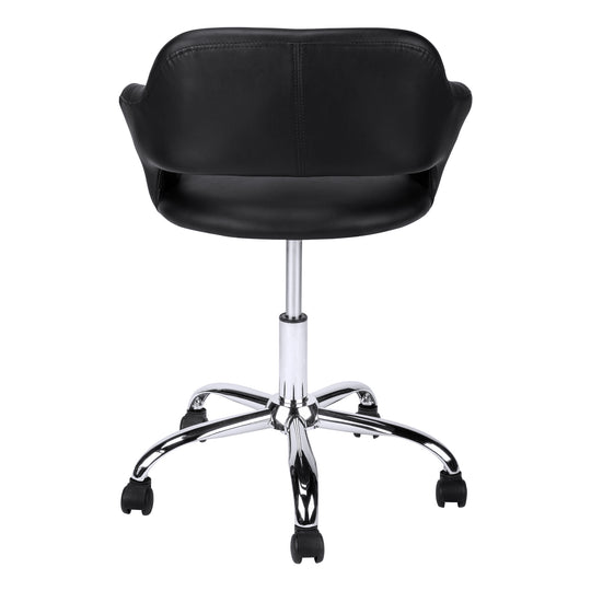 I 7298 Office Chair - Black / Chrome Metal Hydraulic Lift Base - Furniture Depot (7881132212472)