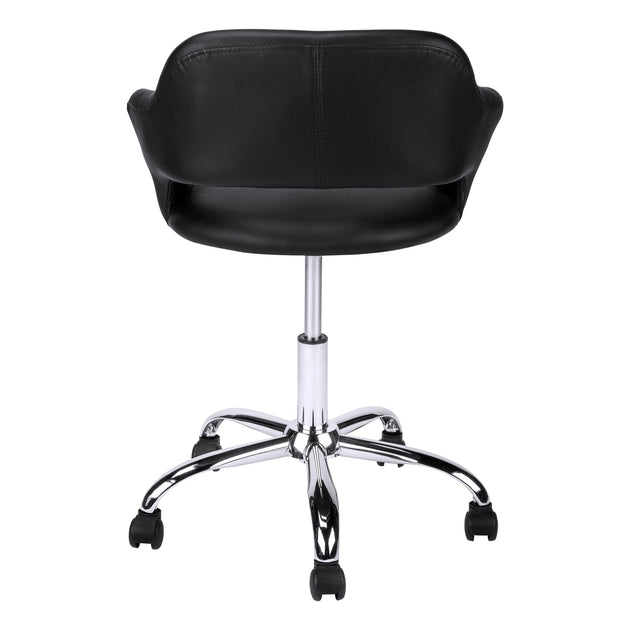 I 7298 Office Chair - Black / Chrome Metal Hydraulic Lift Base - Furniture Depot (7881132212472)