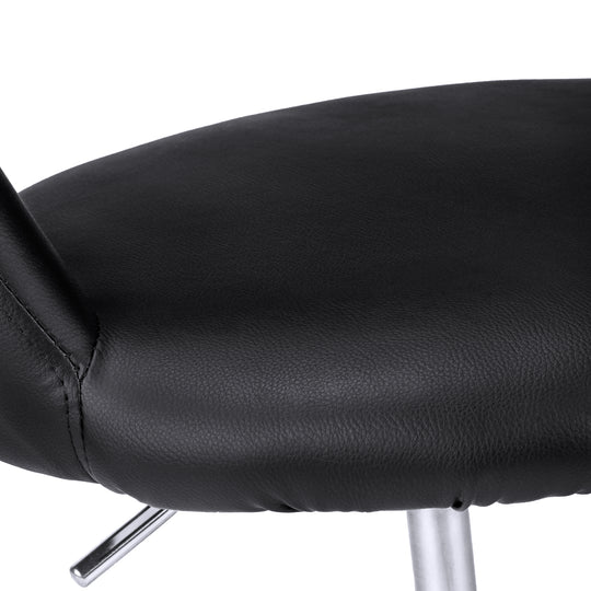 I 7298 Office Chair - Black / Chrome Metal Hydraulic Lift Base - Furniture Depot (7881132212472)