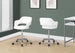 I 7299 Office Chair - White / Chrome Metal Hydraulic Lift Base - Furniture Depot