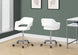 I 7299 Office Chair - White / Chrome Metal Hydraulic Lift Base - Furniture Depot