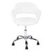 I 7299 Office Chair - White / Chrome Metal Hydraulic Lift Base - Furniture Depot