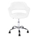 I 7299 Office Chair - White / Chrome Metal Hydraulic Lift Base - Furniture Depot