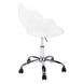 I 7299 Office Chair - White / Chrome Metal Hydraulic Lift Base - Furniture Depot