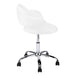 I 7299 Office Chair - White / Chrome Metal Hydraulic Lift Base - Furniture Depot