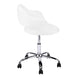 I 7299 Office Chair - White / Chrome Metal Hydraulic Lift Base - Furniture Depot